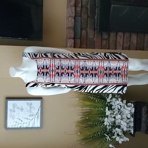 VINCE CAMUTO Zebra Aztec Print Sleeveless Dress SIZE: 6